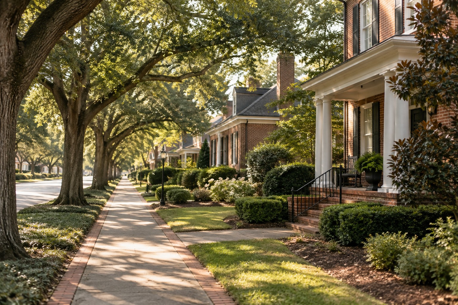 A tree lined residential street in Jonesboro Georgia