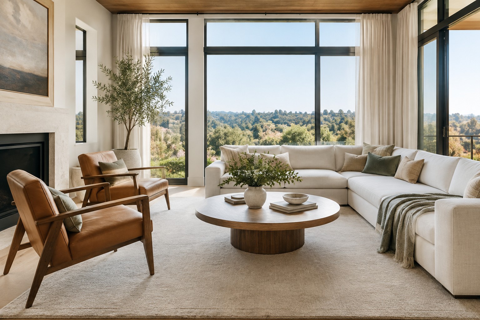 A bright, well kept living room in a Middle Georgia home